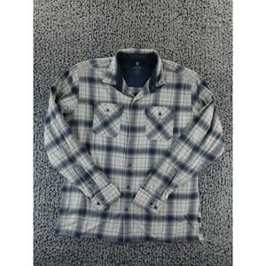 Kuhl Shirt Mens Large Blue Dillinger Flannel Plaid‎ Cotton Tencel Outdoors